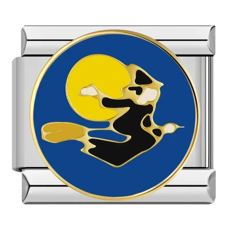 Charm Italiano Plano - Colección Halloween (Calabaza, Fantasma, Bruja)