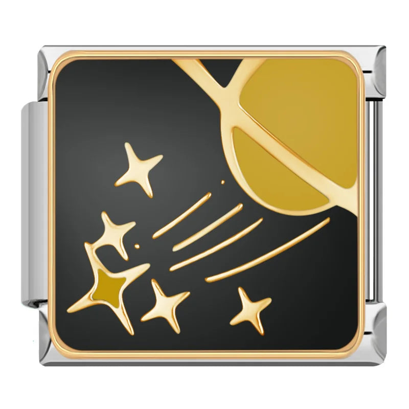 Charm Italiano Plano - Colección Noche Estrellada y Sueños (Arte Celeste)