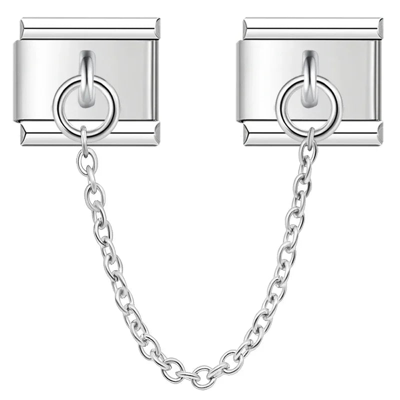 Charm Italiano Doble - Cadena de Conexión Minimalista (Estilo Safety Chain)