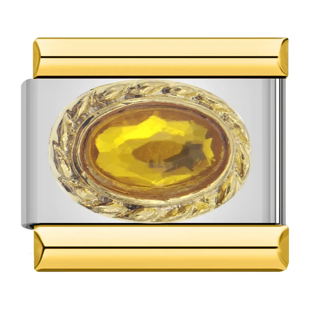 Charm Italiano Plano - Colección Joya Vintage (Piedras Preciosas y Oro)