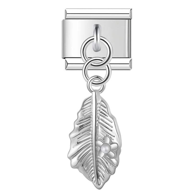 Charm Italiano Colgante - Colección Hojas Botánicas (Plata y Oro)