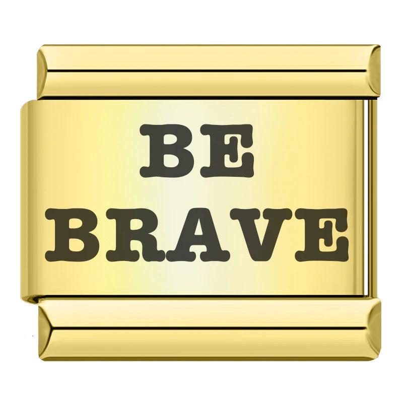 Charm Italiano Plano - Colección Mensajes Audaces (Familia, Motivación y Oro)