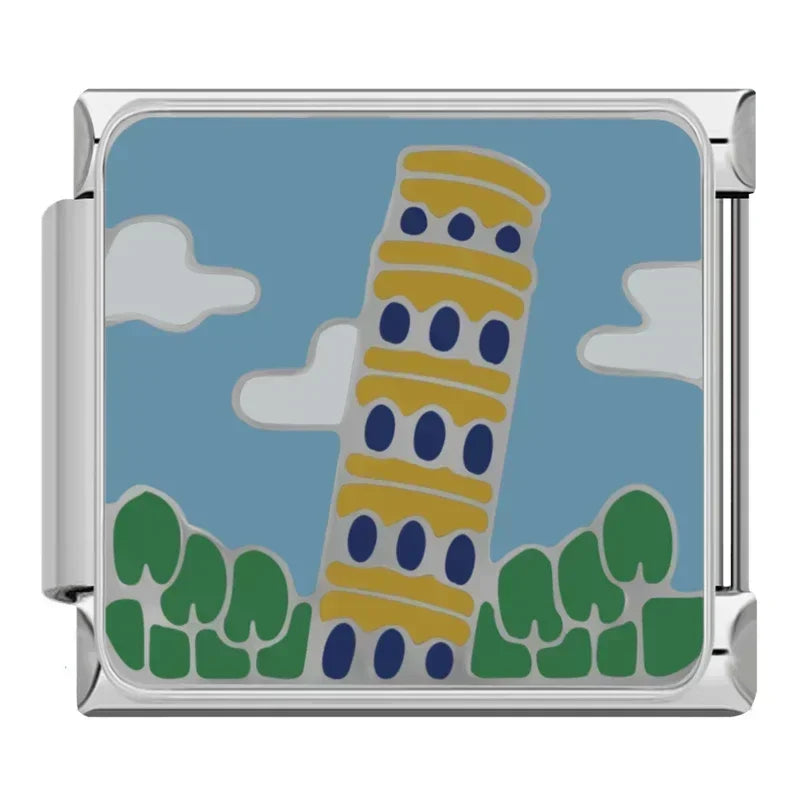 Charm Italiano Plano - Colección Vuelta al Mundo (Monumentos y Capitales)