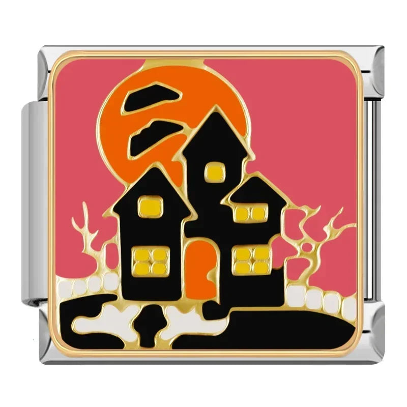 Charm Italiano Plano - Colección Halloween (Calabaza, Fantasma, Bruja)