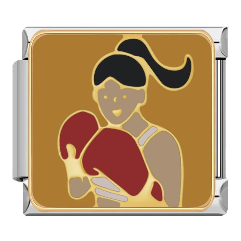 Charm Italiano Plano - Colección Deportes de Acción (Esgrima, Esquí, Ciclismo)