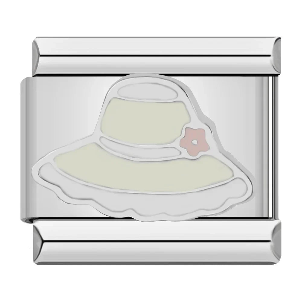 Charm Italiano Plano - Colección Primavera y Elegancia (Sombreros, Flores, Libélula)