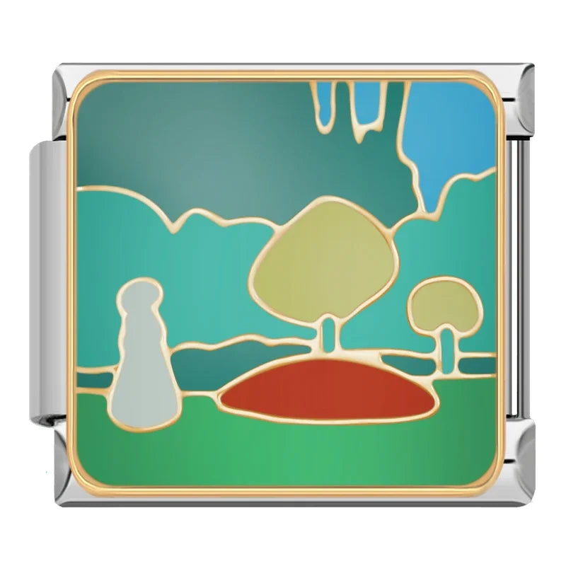 Charm Italiano Plano - Colección Paisajes Artísticos (Estilo Abstracto)