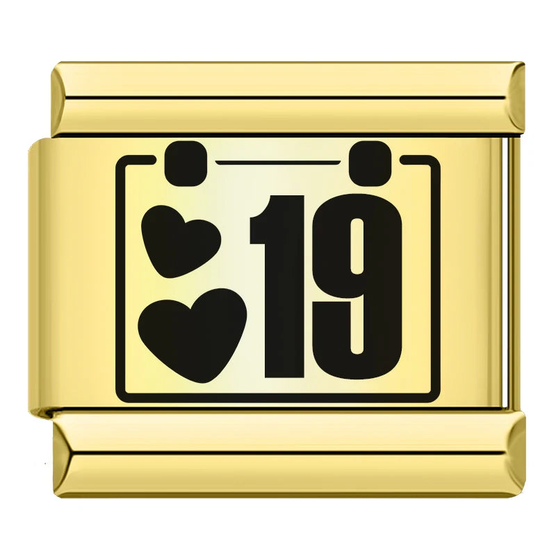 Charm Italiano Plano - Colección Días y Fechas (Calendario Completo 1-31)