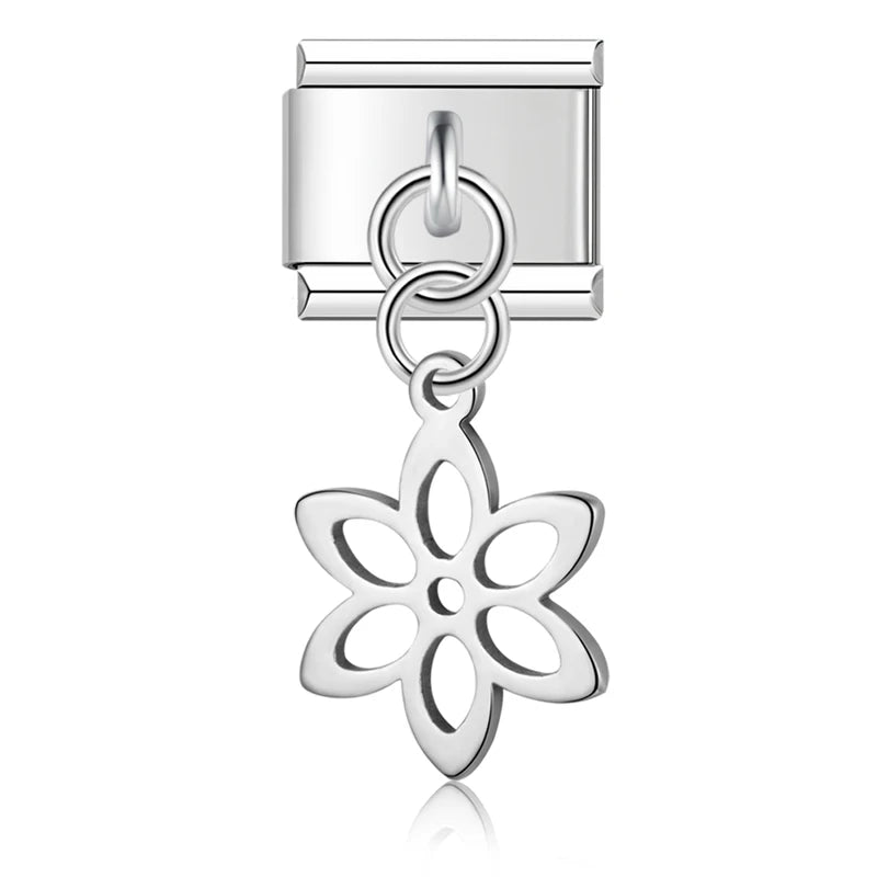 Charm Italiano Colgante - Símbolos Místicos y Celestiales (Luna, Estrella, Ala)