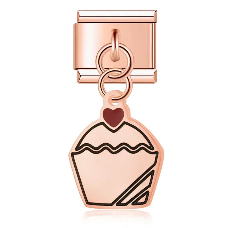 Charm Italiano Colgante - Colección Mensajes de Amor (Carta, Regalo, Pastel)