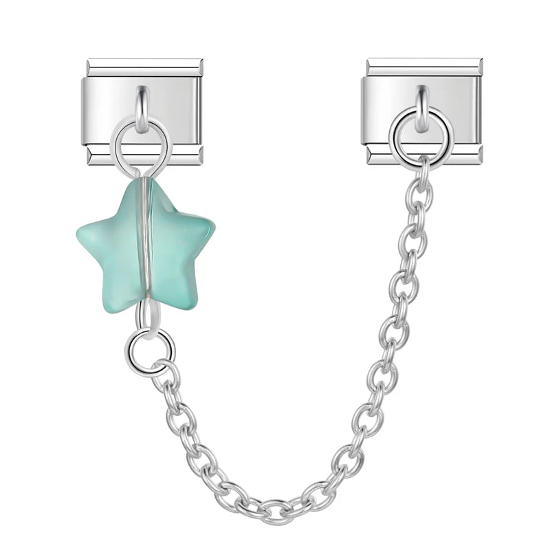 Charm Italiano Doble - Cadena con Estrella "Jelly" (Cielo y Mar)