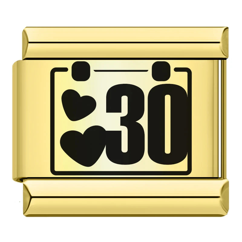 Charm Italiano Plano - Colección Días y Fechas (Calendario Completo 1-31)