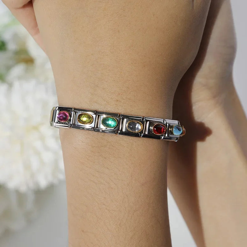 Charm Italiano Joya - Piedras de Nacimiento y Estilo Vintage (Gemstones)