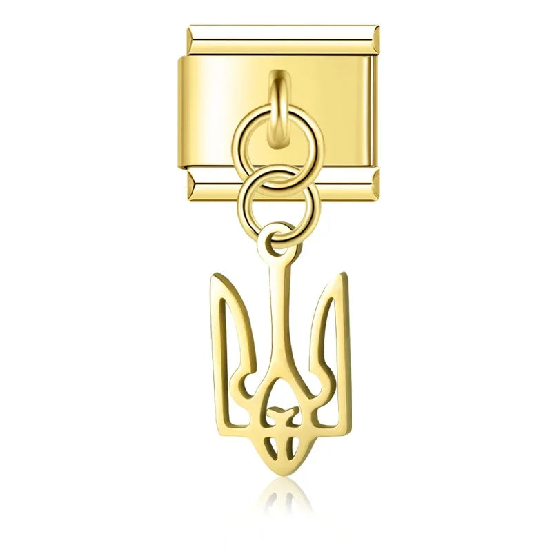 Charm Italiano Colgante - Símbolos Místicos y Celestiales (Luna, Estrella, Ala)