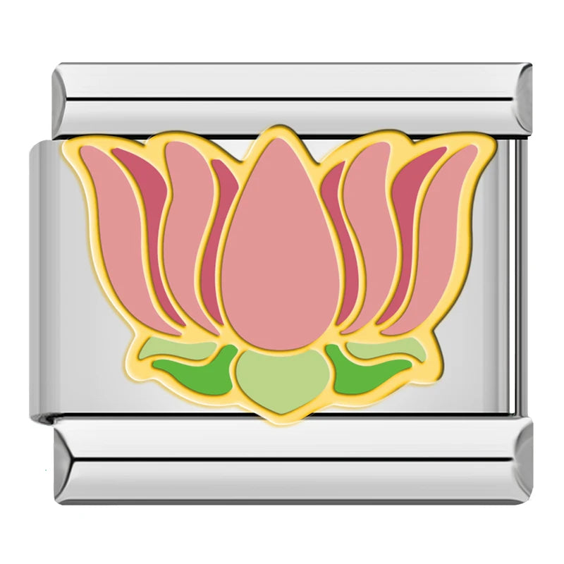 Charm Italiano Plano - Colección Flores Románticas (Ilustración Pastel)