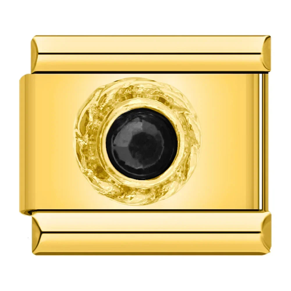 Charm Italiano Plano - Colección Joya Vintage (Piedras Preciosas y Oro)