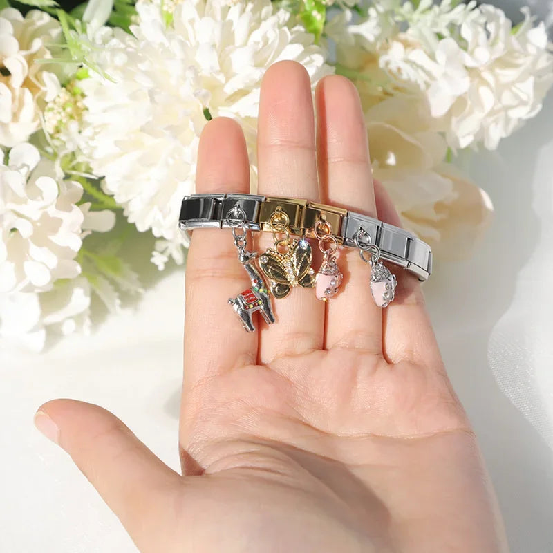 Charm Italiano Colgante - Colección Historias de Vida (Hogar, Estudios y Suerte)