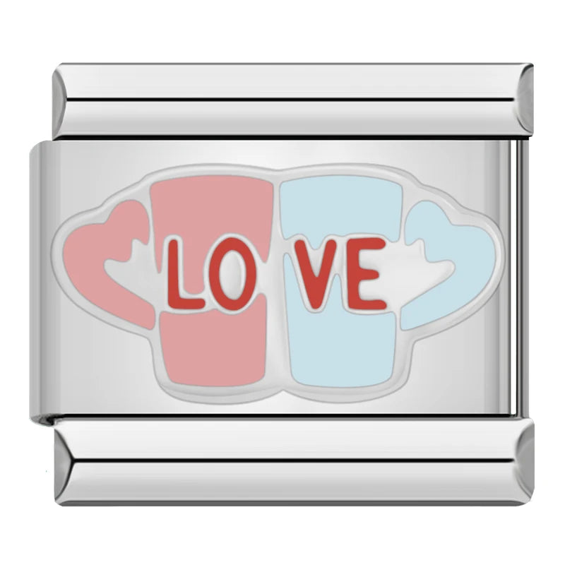 Charm Italiano Plano - Colección Amor Dulce (Globos, Corazones y Nubes)