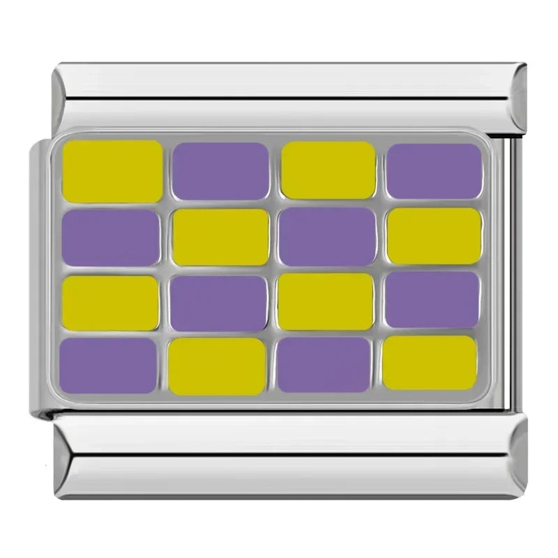 Charm Italiano Plano - Colección Gráfica y Celebración (Patrón Ajedrezado)