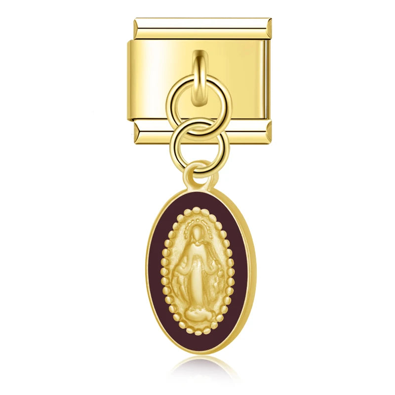 Charm Italiano Colgante - Medalla de Fe y Protección (Virgen)