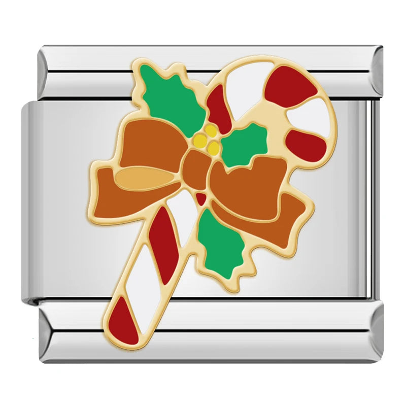 Charm Italiano Plano - Colección Navidad Clásica (Muérdago, Jengibre y Papá Noel)