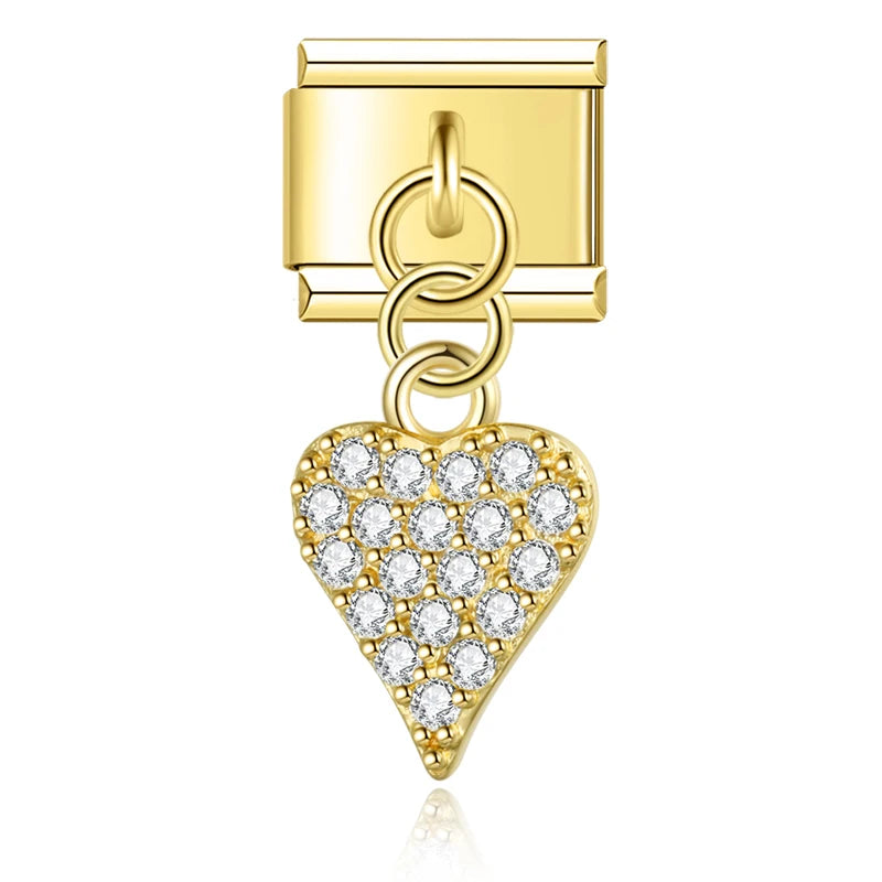 Charm Italiano Colgante - Colección Realeza y Celestial (Oro y Zirconias)