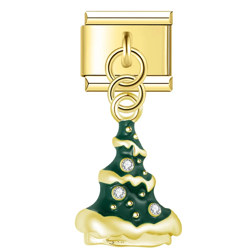 Charm Italiano Colgante - Colección Iconos Navideños (Reno, Muñeco, Árbol)