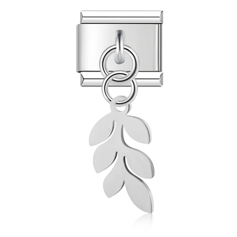 Charm Italiano Colgante - Colección Botánica y Símbolos (Hojas, Flores, Campana)