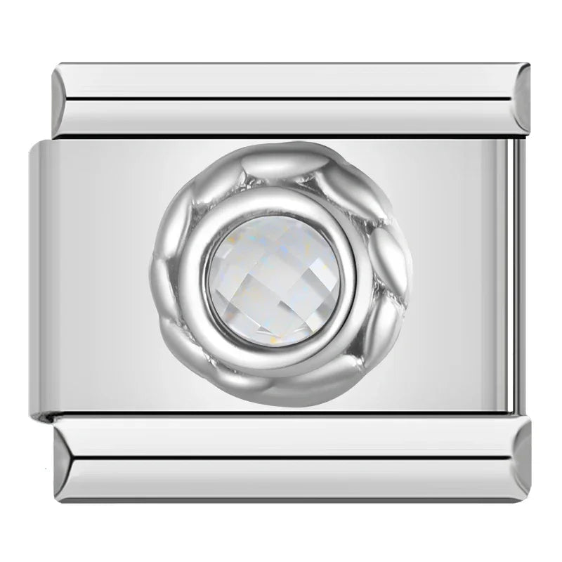 Charm Italiano Plano - Colección Princesa y Diamantes (Alas, Perlas y Solitarios)