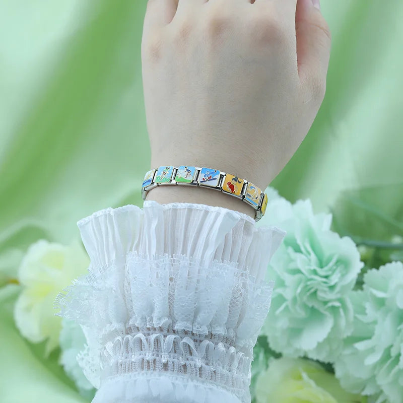 Charm Italiano Plano - Colección Deportes de Acción (Esgrima, Esquí, Ciclismo)