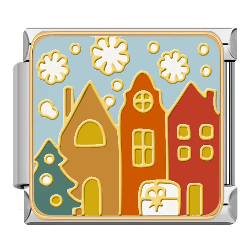 Charm Italiano Plano - Colección Navidad Clásica (Muñecos de Nieve, Papá Noel)