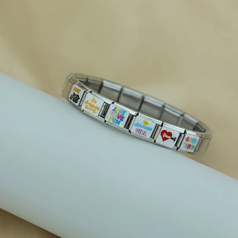 Charm Italiano Plano - Colección Good Vibes & Glitter (Mensajes Positivos)