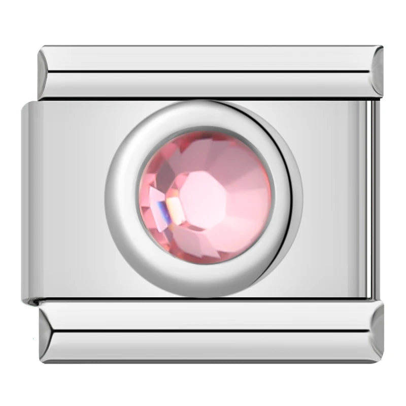 Charm Italiano Plano - Solitario Clásico Redondo (Piedras de Nacimiento)