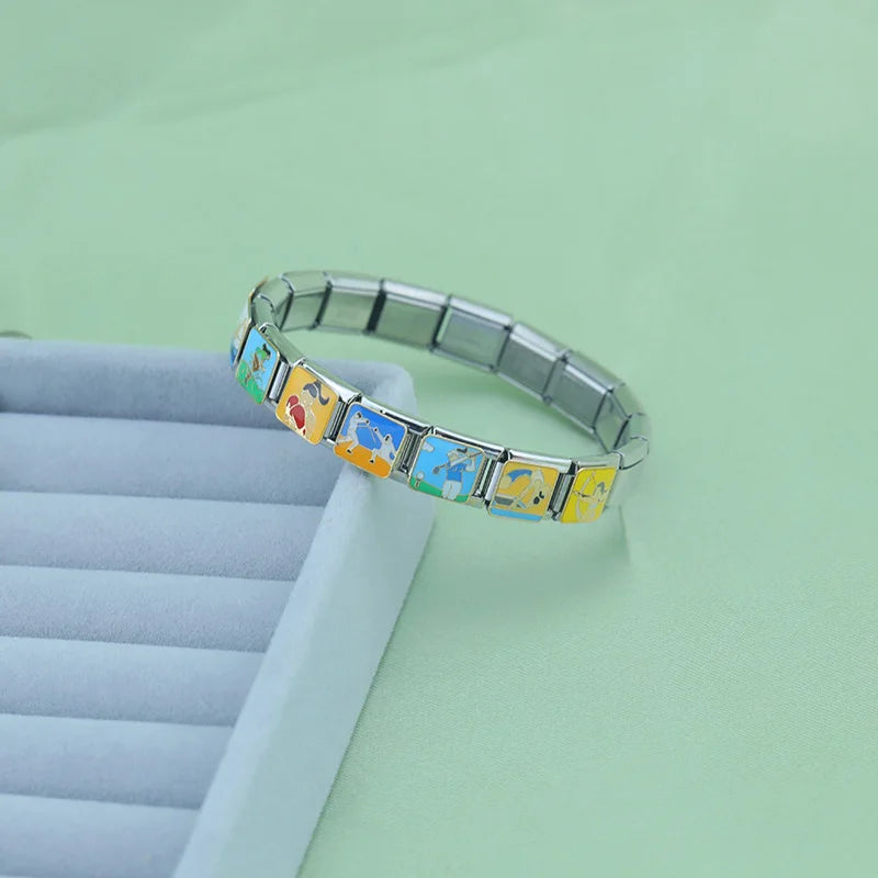 Charm Italiano Plano - Colección Deportes de Acción (Esgrima, Esquí, Ciclismo)