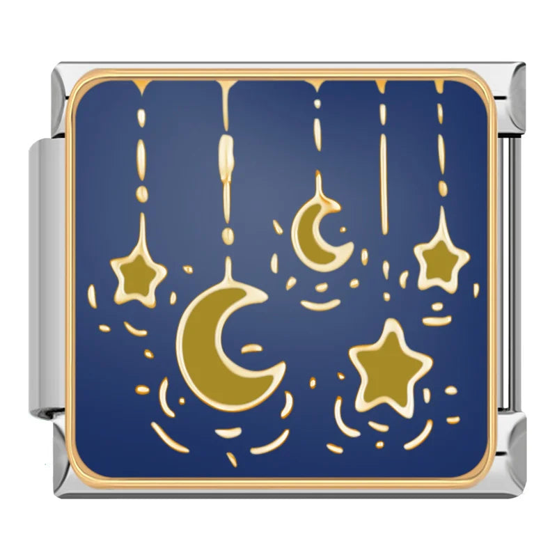 Charm Italiano Plano - Colección Noche Estrellada y Sueños (Arte Celeste)