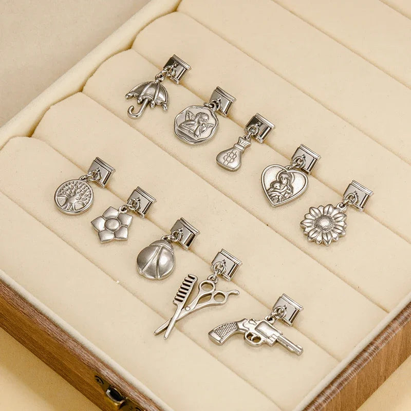 Charm Italiano Colgante - Colección Plata Texturizada (Vintage y Hobbies)