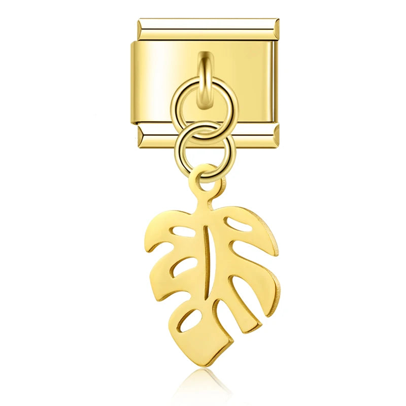 Charm Italiano Colgante - Colección Botánica y Símbolos (Hojas, Flores, Campana)