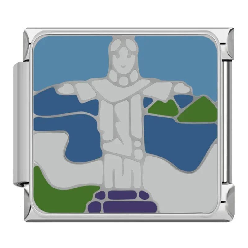 Charm Italiano Plano - Colección Vuelta al Mundo (Monumentos y Capitales)