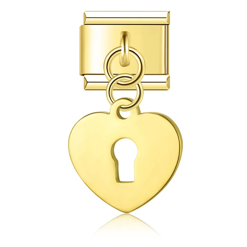 Charm Italiano Colgante - Símbolos Místicos y Celestiales (Luna, Estrella, Ala)