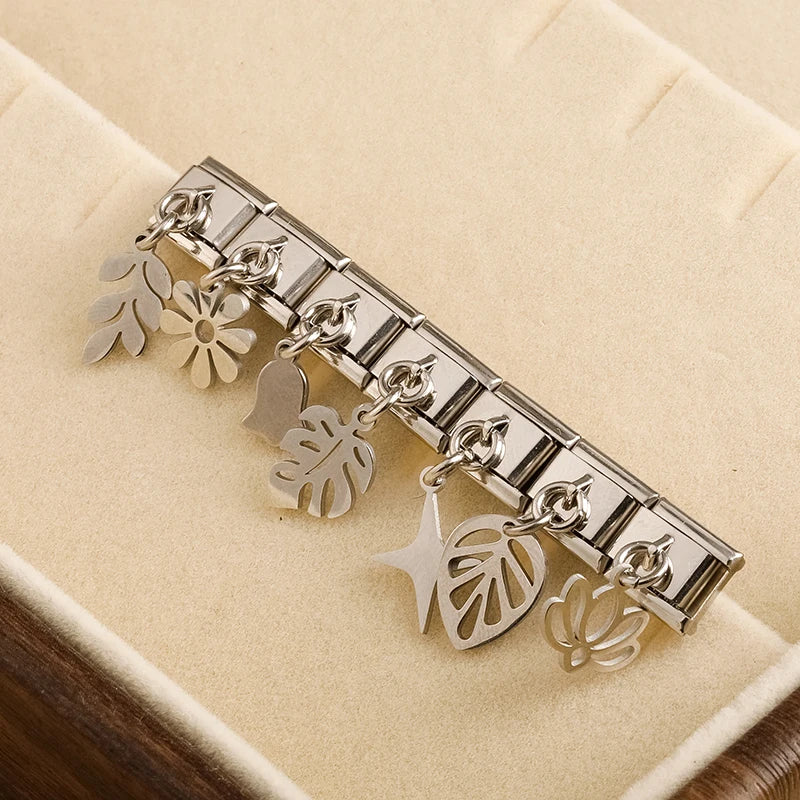 Charm Italiano Colgante - Colección Botánica y Símbolos (Hojas, Flores, Campana)