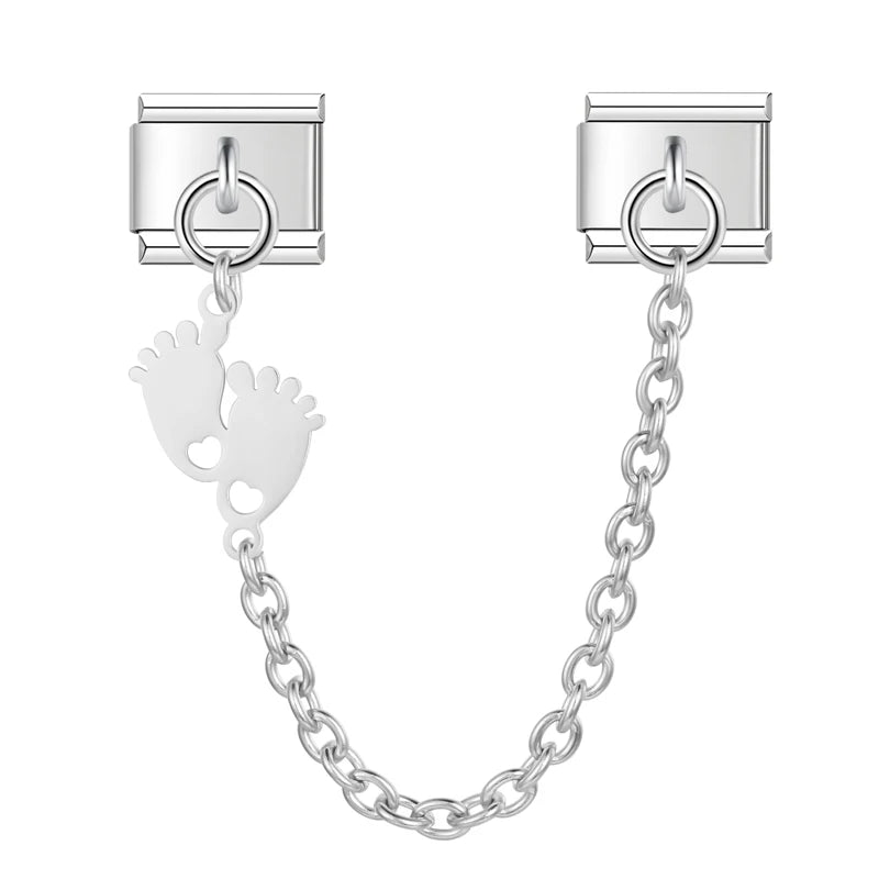 Charm Italiano Doble - Cadena Tropical e Industrial (Hoja y Engranaje)