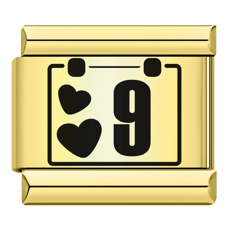 Charm Italiano Plano - Colección Días y Fechas (Calendario Completo 1-31)