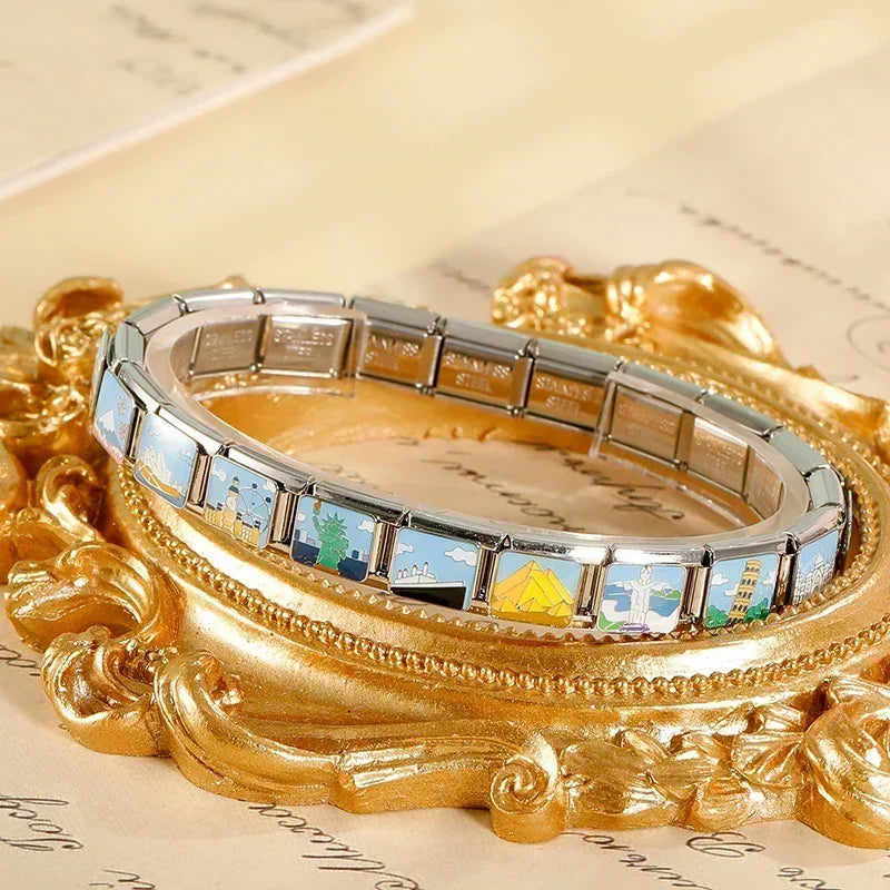 Charm Italiano Plano - Colección Vuelta al Mundo (Monumentos y Capitales)