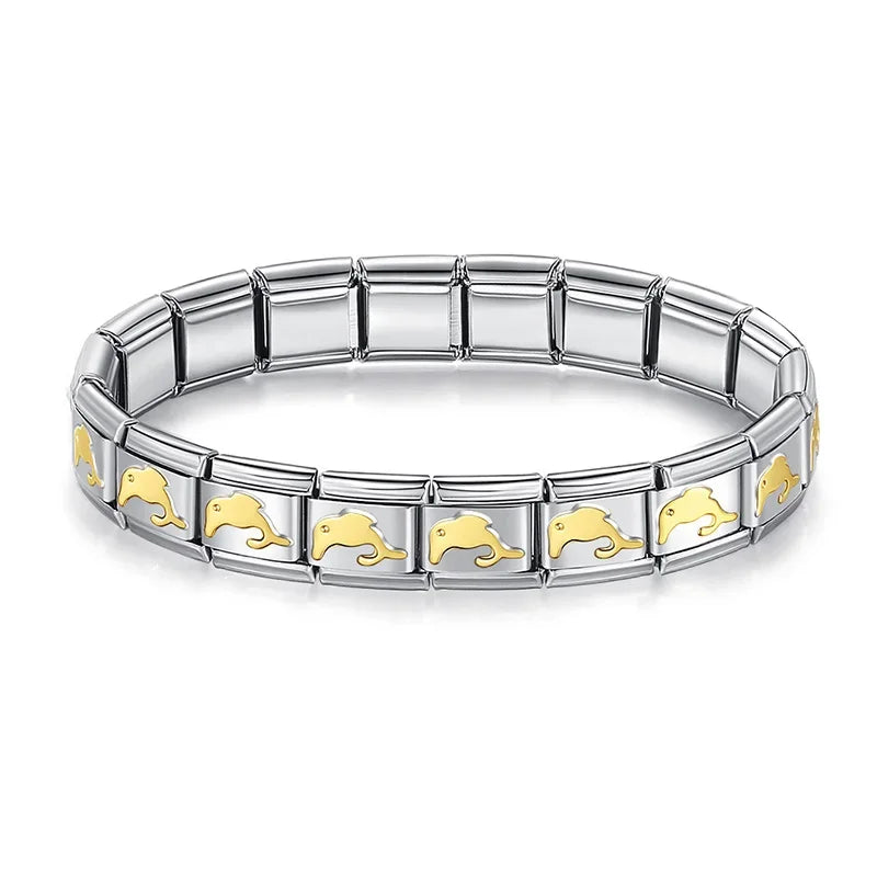 Full Base Bracelet - Hammered Textured Link (Gold, Silver and Rose)