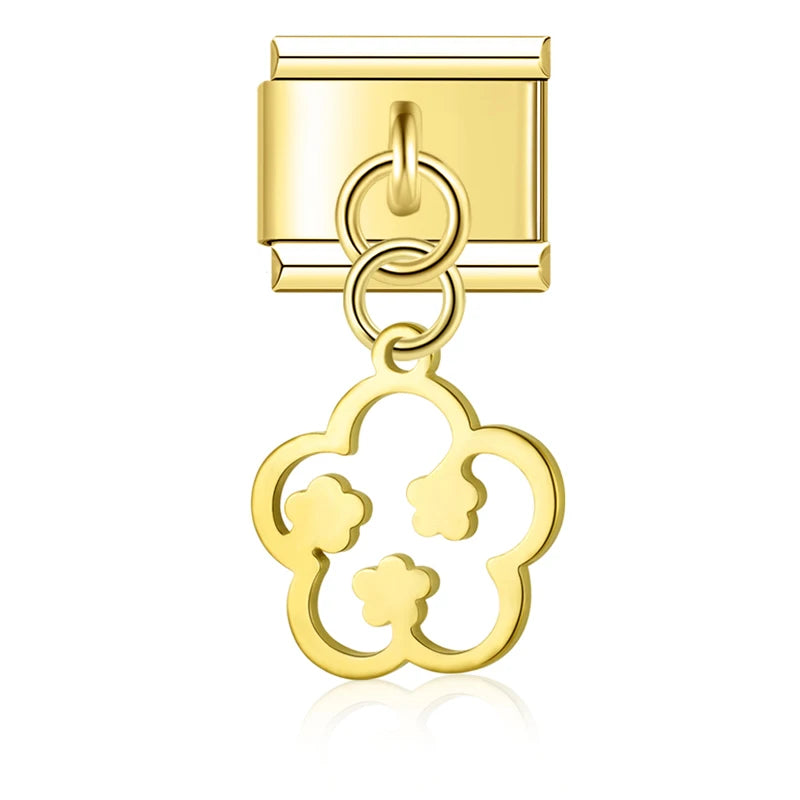 Charm Italiano Colgante - Símbolos Místicos y Celestiales (Luna, Estrella, Ala)