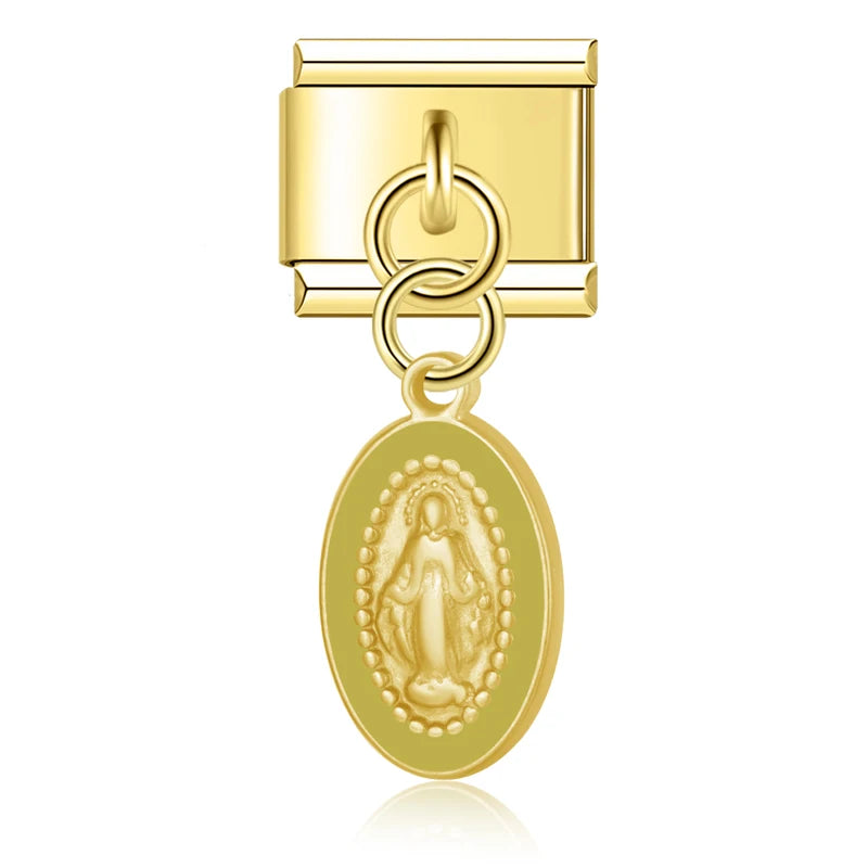 Charm Italiano Colgante - Medalla de Fe y Protección (Virgen)