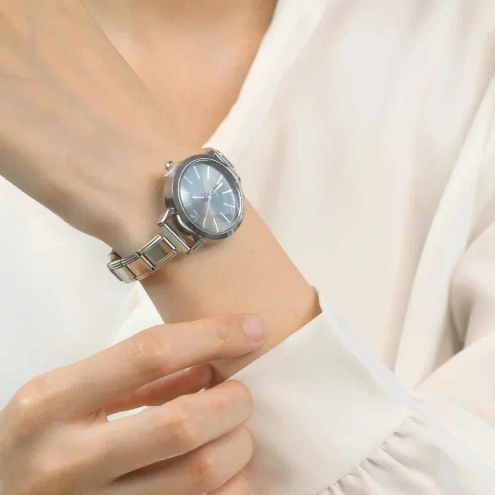 Reloj Base Modular - Esfera Redonda Clásica (Tres Tonos Metálicos)