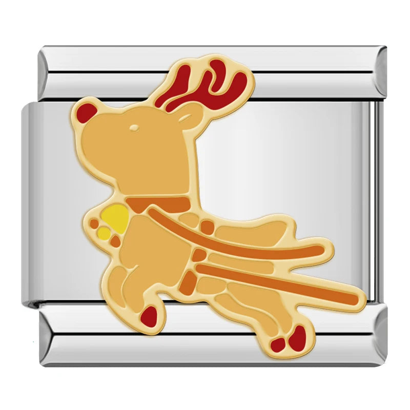 Charm Italiano Plano - Colección Navidad Clásica (Muérdago, Jengibre y Papá Noel)