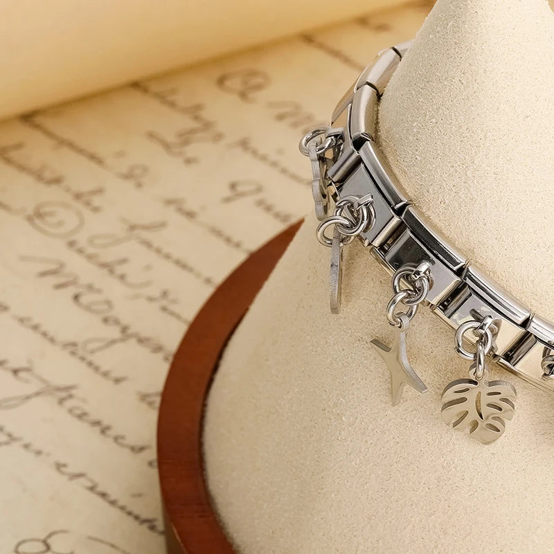 Charm Italiano Colgante - Colección Botánica y Símbolos (Hojas, Flores, Campana)