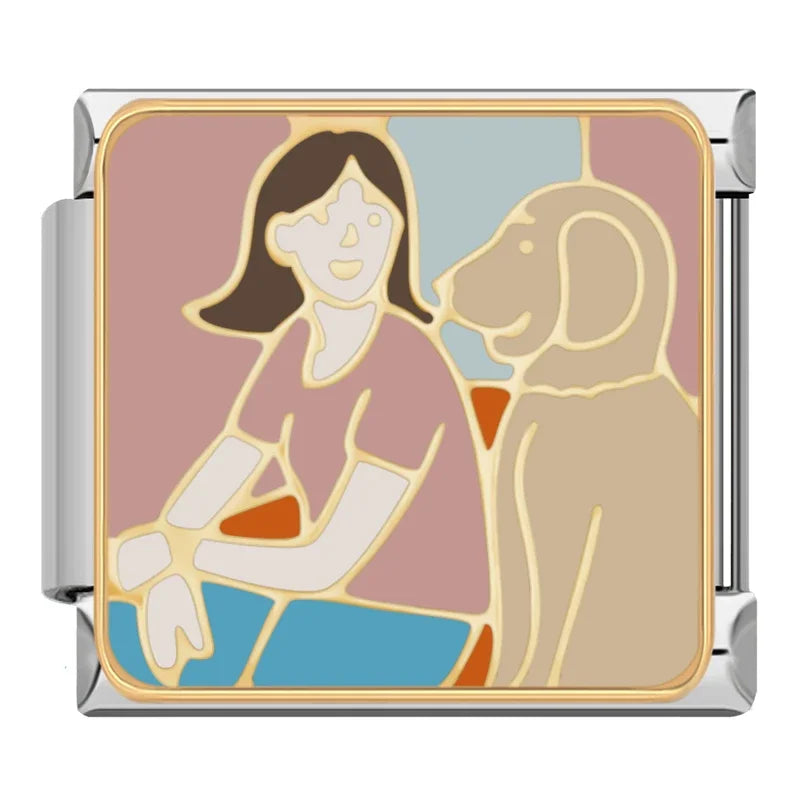 Charm Italiano Plano - Colección Momentos de Amor y Familia (Siluetas Cariñosas)